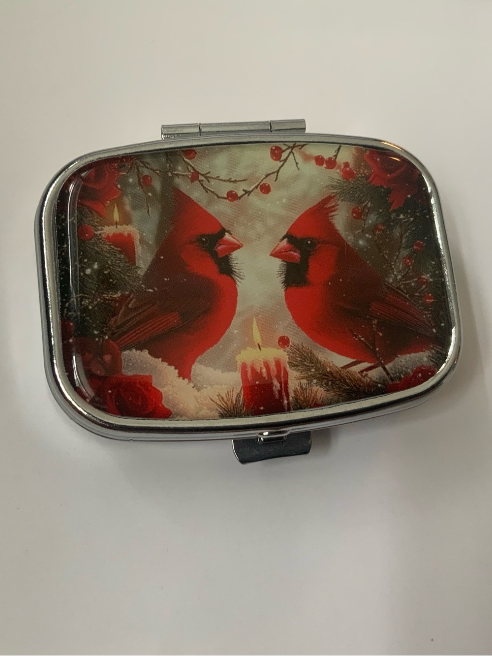 Decorative Cardinal Pill Box - Red